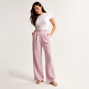 Abercrombie and Fitch Curve Love A&F Sloane Tailored Pant in Pink - Size 14